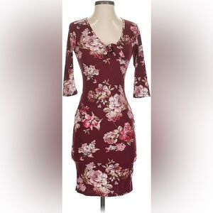 LA Soul Burgundy Floral Dress